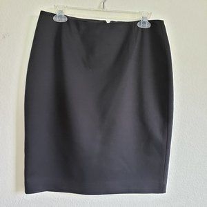 Tahari Pencil Skirt Size 8 Exposed Back Zipper Black Lined Slit